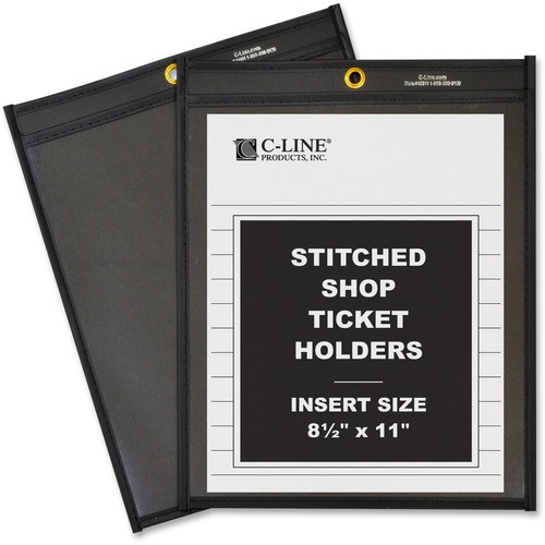 C-LINE PRODUCTS 45911 SHOP TICKET HOLDER,25/BX,CLEAR/BLACK