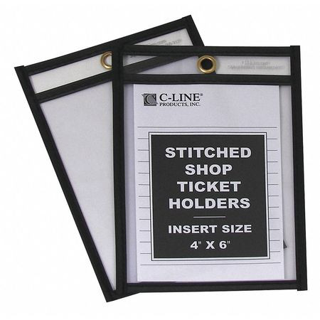 C-LINE PRODUCTS 46046 SHOP TICKET HOLDER,STITCHED,4X6",25/BX