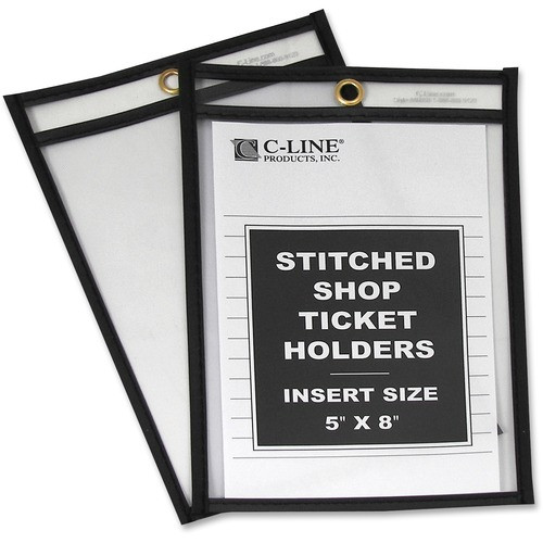 C-LINE PRODUCTS 46058 SHOP TICKET HOLDER,STITCHED,5X8",25/BX