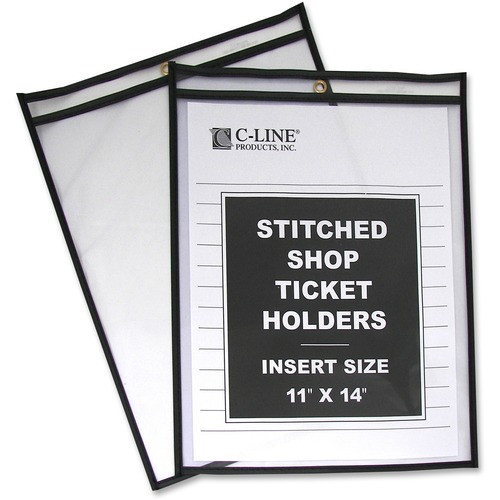 C-LINE PRODUCTS 46114 SHOP TICKET HOLDER,STITCHED,CLEAR VINYL