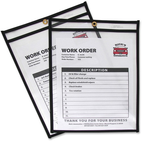 C-LINE PRODUCTS 46912 SHOP TICKET HOLDER,STITCHED,9X12",CLEAR