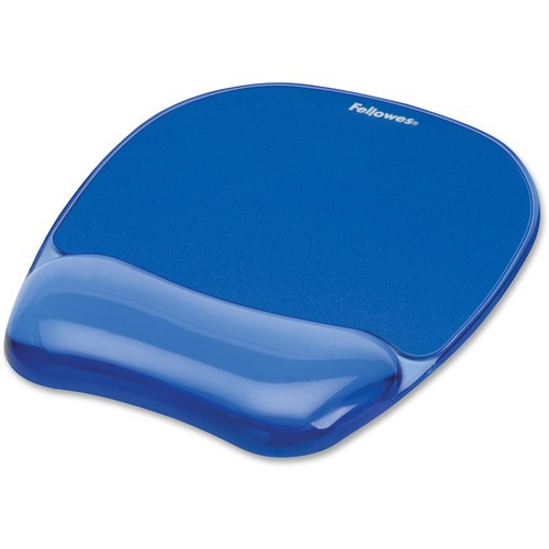 FELLOWES 91141 MOUSE PAD W/WRIST REST,8X9-/4,BLUE