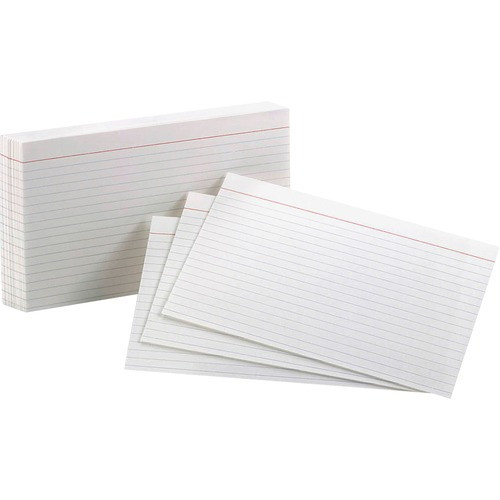 OXFORD 51 OXFORD  INDEX CARDS, RULED, 8 PT., 85 LB