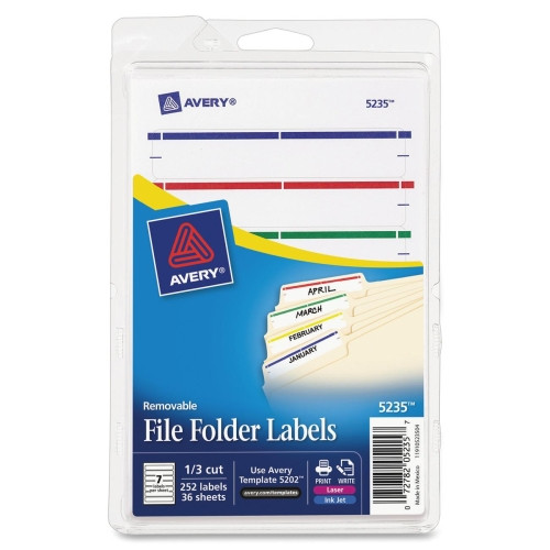 AVERY 5235 LABEL,FILE FLDR,REMOVE,AST