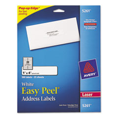 AVERY 5261 LABEL,EZPEEL,LSR,1X4,WE,500