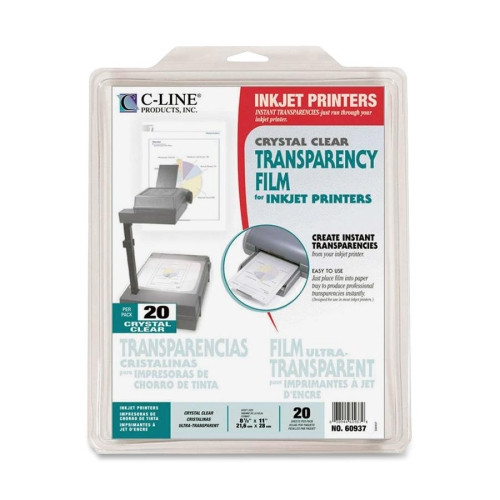 C-LINE PRODUCTS 60937 INKJET TRANS FILM,8.5 X 11",PK20
