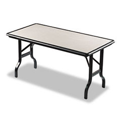 ICEBERG 65117 FOLDING TABLE,60", GRANITE, BLACK LEGS