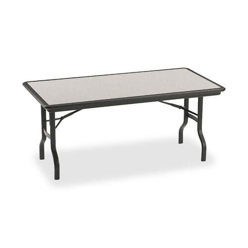 ICEBERG 65137 FOLDING TABLE,96", GRANITE, BLACK LEGS