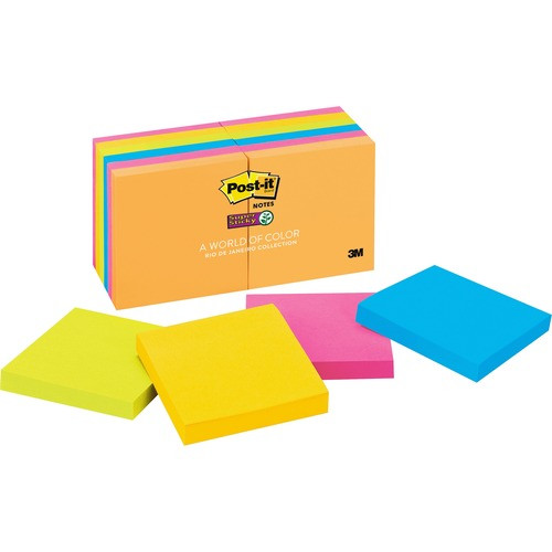3M 654-12SSUC 3M  SUPER STICKY PADS,3"X3",12/PK,90/SHE