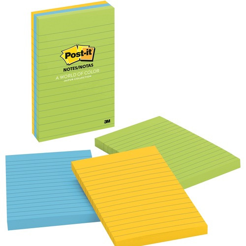 3M 6603AU 3M  POST-IT NOTES,LINED, 4"X6",3/PK,100 