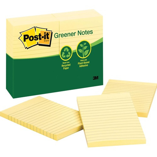 3M 660RPYW 3M  POST-IT NOTES, LINED, 4"X6", 100 SH/