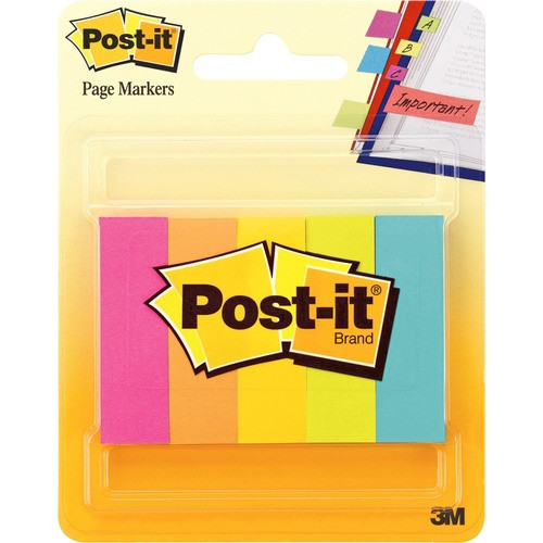 3M 6705AN 3M  POST-IT PAGE MARKERS,1/2"X2", 5/PK, 