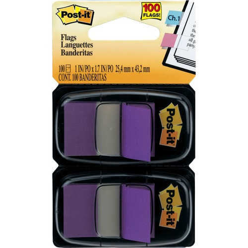 3M 680-PU2 3M  POST-IT FLAGS, 1"X1-3/4", 100/PK, PU