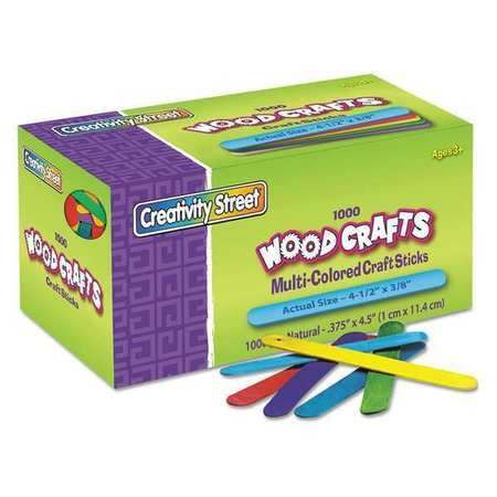 THE CHENILLE KRAFT COMPANY 3775-02 COLORED WOOD CRAFT STICKS, 4 1/2 X 3/8, 