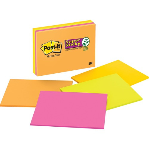 3M 6845-SSP 3M  SUPER STICKY MEETING NOTES,8"X6",45 