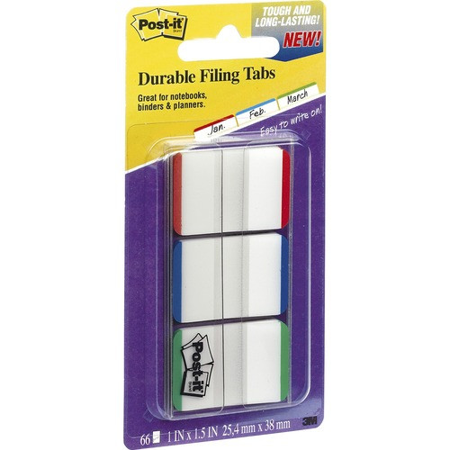 3M 686L-GBR 3M  DISPENSER FILE TABS, 1", 66/PK, AST 