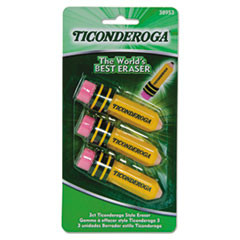 DIXON TICONDEROGA CO. 38953 ERASER,PENCIL SHAPED,3PK