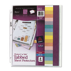 AVERY 74161 PROTECTOR,SHEET,8TAB,CLEAR