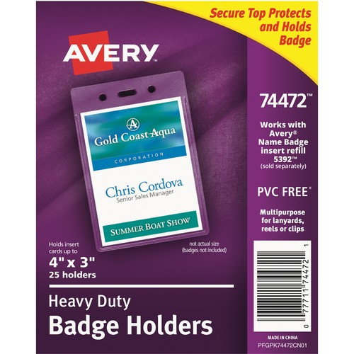 AVERY 74472 HOLDER,BADGE,HVYDTY,VERT
