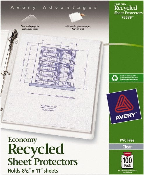AVERY 75539 PROTECTOR,SHEET,RCYC,CLEAR