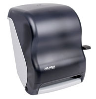 SAN JAMAR T1100TBK DISP PAPER TOWEL WALL MNT 8" BLK PEARL