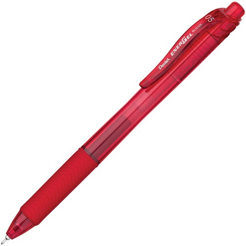 PENTEL BLN105B ROLLER GEL PEN,RED INK,FINE,DOZEN