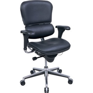 EUROTECH LE10ERGLO CHAIR,EXEC,ERGO LO BACK-LEATHER