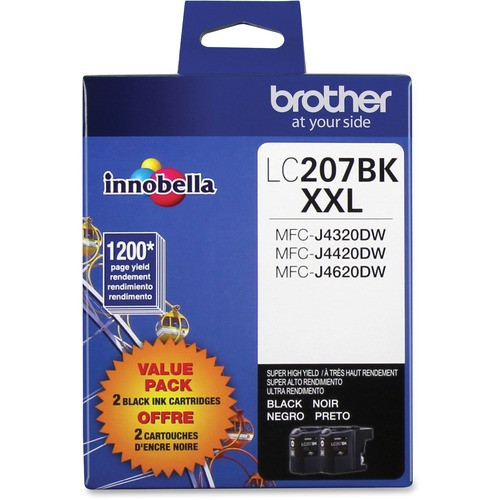 BROTHER LC2072PKS CRTDGS,LC207BK,2 PK