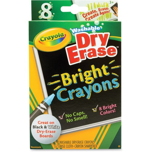 CRAYOLA 985202 DRY ERASE CRAYONS,WASHABLE, ASSORTED