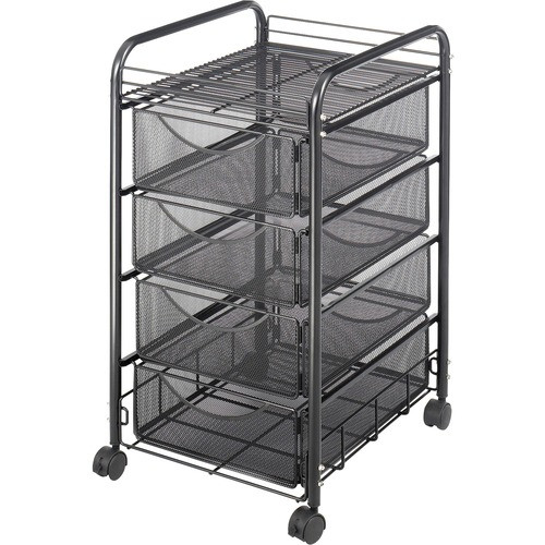 SAFCO 5214BL CART,4DRAWER MESH