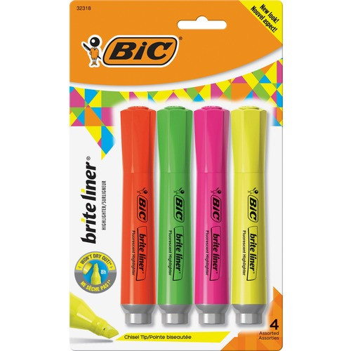 BIC CORPORATION BLMGP41ASST HIGHLIGHTER,GRIP,TANK,AST
