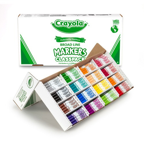 CRAYOLA 588201 NON-WASHABLE CLASSPACK MARKERS,256/BOX