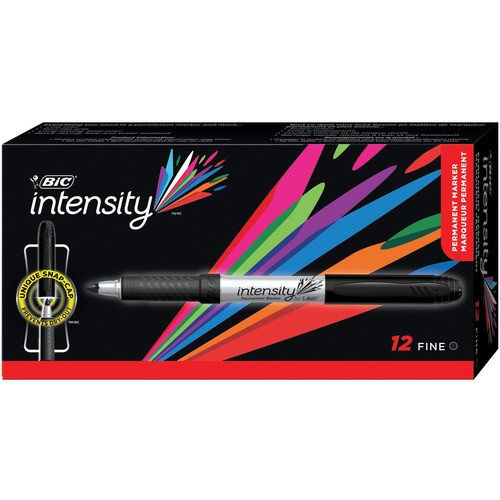 BIC CORPORATION GPM11 BLK BIC  PERMANENT MARKER, W/ RUBBER GRIP, F