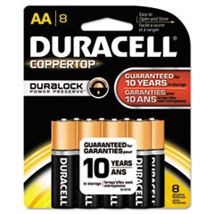 DURACELL MN1500B8Z ALKALINE BATTERIES,COPPERTOP