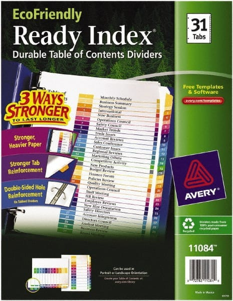 AVERY 11084 INDEX,RI,1-31,TOC,RCY,AST