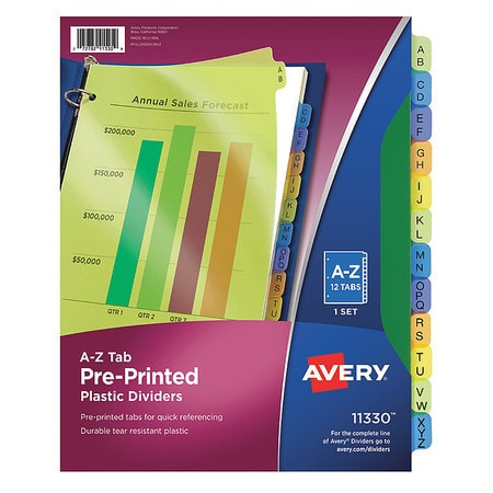 AVERY 11330 DIVIDERS,PLASTIC,A-Z