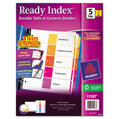 AVERY 11187 CONTENTS DIVIDER, MULTICOLOR, LETTER
