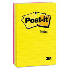 3M COMPANY 6603AU NOTES,POST-IT,4X6,3PK,LINED