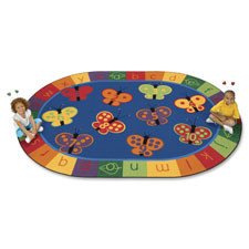 CARPETS FOR KIDS 3506 123 ABC BUTTERFLY FUN RUG OVAL