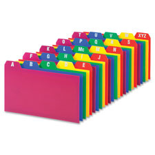 OXFORD 73155 OXFORD  A-Z INDEX CARDS, 1/5 CUT TAB, 5"