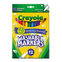 CRAYOLA 58-7813 WASHABLE MARKERS, FINE POINT, CLASSIC CO