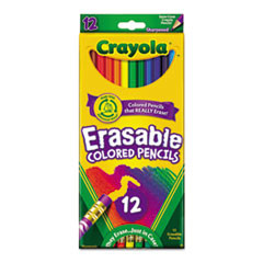 CRAYOLA 68-4412 ERASABLE COLORED WOODCASE PENCILS, 3.3 M