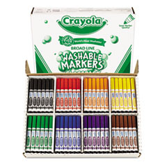 CRAYOLA 58-8200 WASHABLE CLASSPACK MARKERS, BROAD POINT,