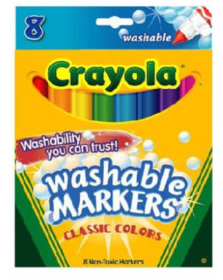 CRAYOLA 58-7808 8-COUNT WASHABLE BROAD LINE MARKERS