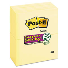 3M COMPANY 655-12SSCY SUPER STICKY NOTES, 3 X 5, CANARY YELLOW