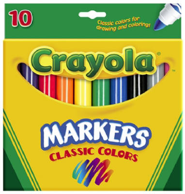 CRAYOLA 58-7722 10-COUNT BROAD TIP COLORING MARKERS