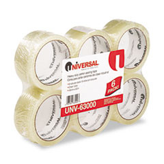 UNIVERSAL 63000 BOX SEALING TAPE, 2" X 55YDS, 3" CORE, C