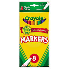 CRAYOLA 58-7709 NON-WASHABLE MARKERS, FINE POINT, CLASSI