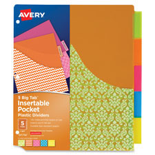 AVERY 07714 DIVIDERS,INSERT,PKT,5TAB