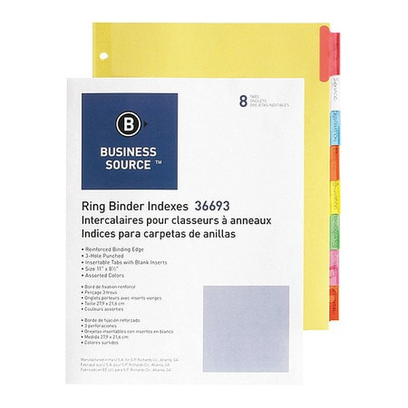 BUSINESS SOURCE 36693BX BUSINESS SOURCE  RING BINDER INDEXES,1-1